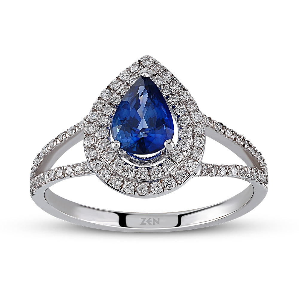 1.21 ct Sapphire Diamond Ring 