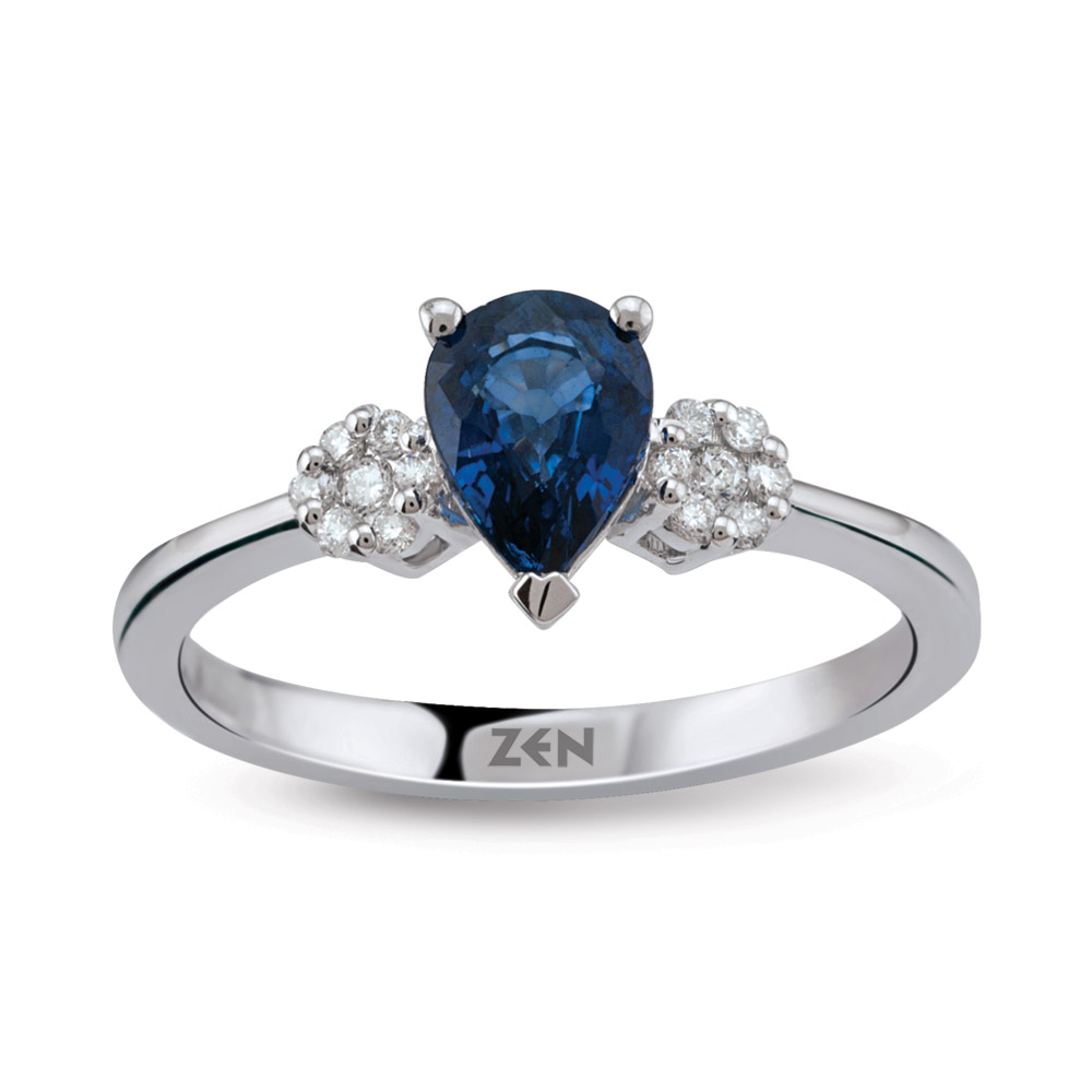 0.86 ct Sapphire Diamond Ring 