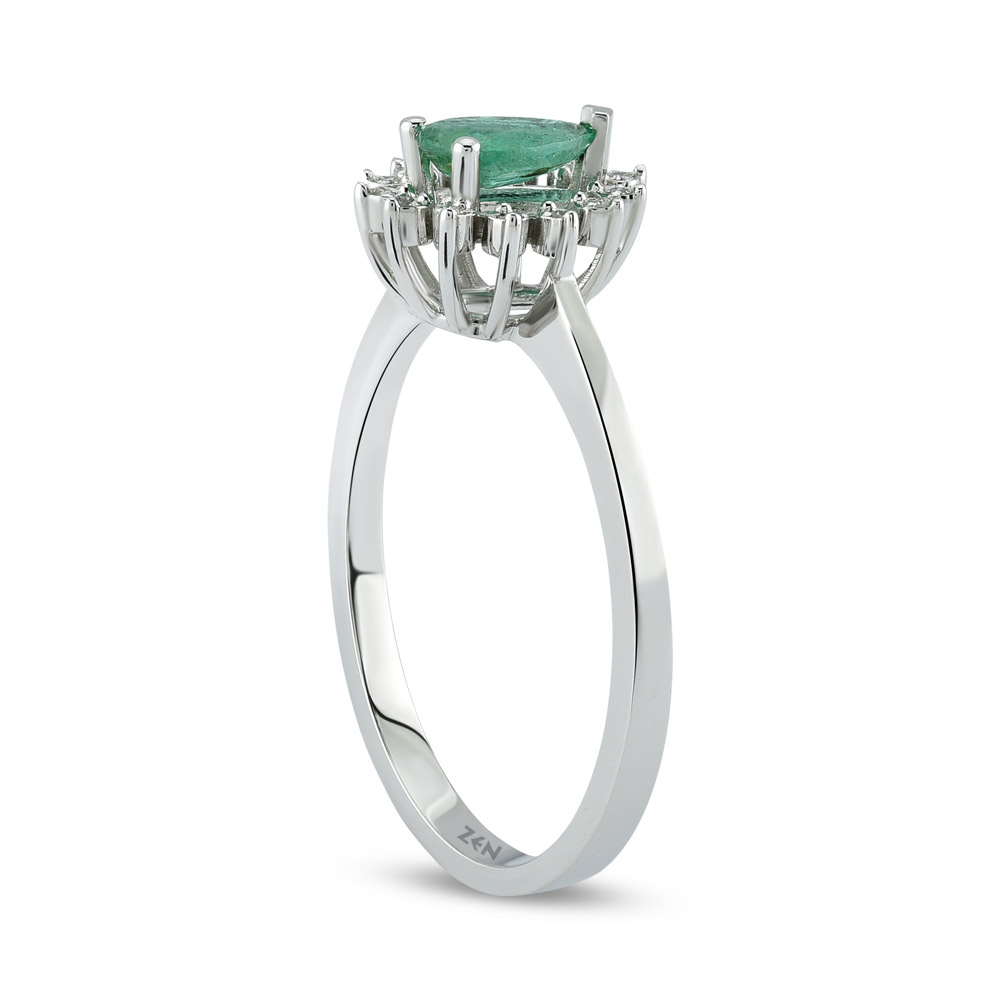 0.24 ct Emerald Diamond Ring