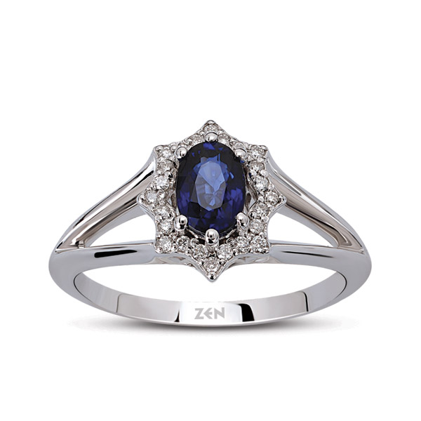 0.68 ct Sapphire Diamond Ring