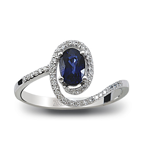 0.73 ct Sapphire Diamond Ring