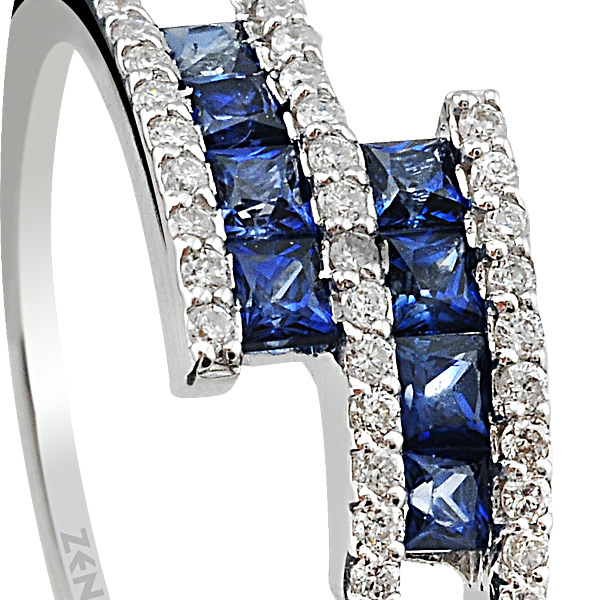0.67 ct Sapphire Diamond Ring
