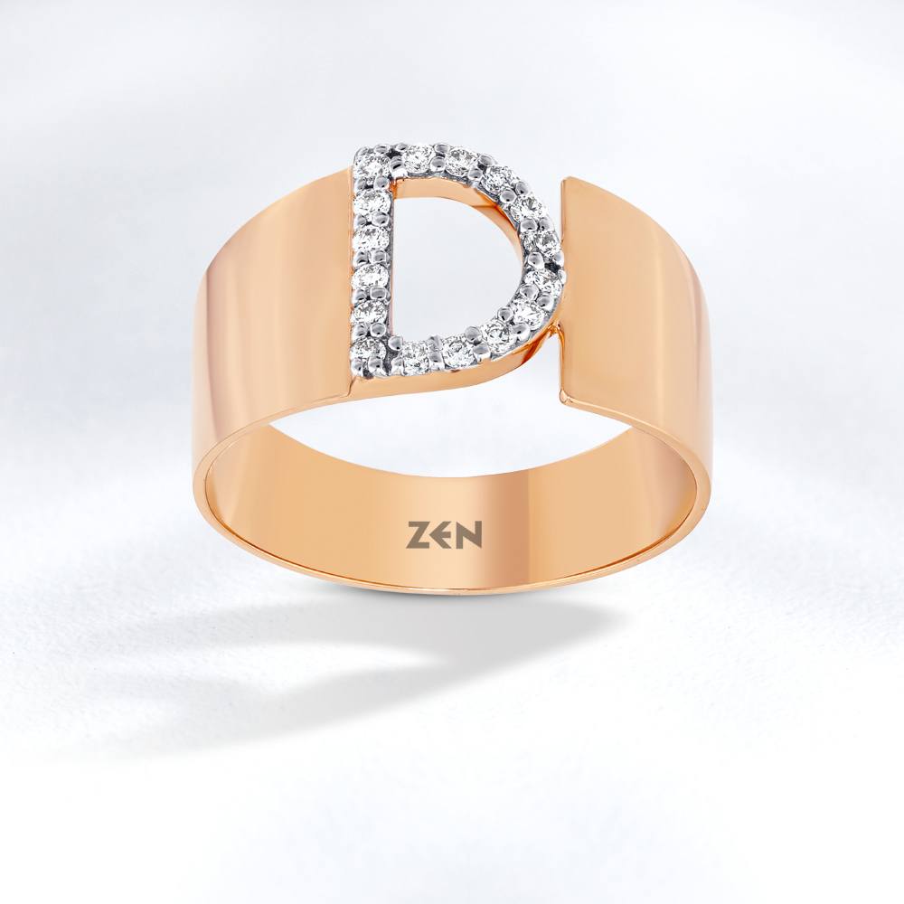 Letter D Diamond Ring