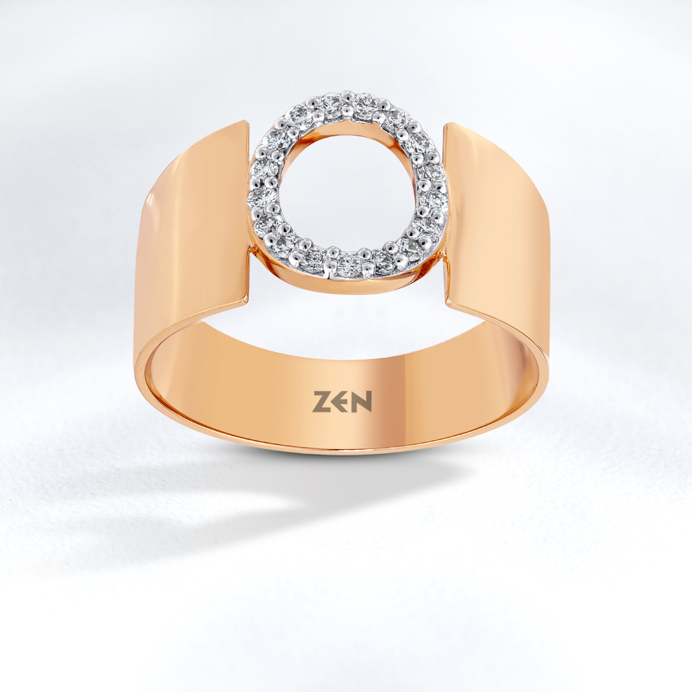 Letter O Diamond Ring
