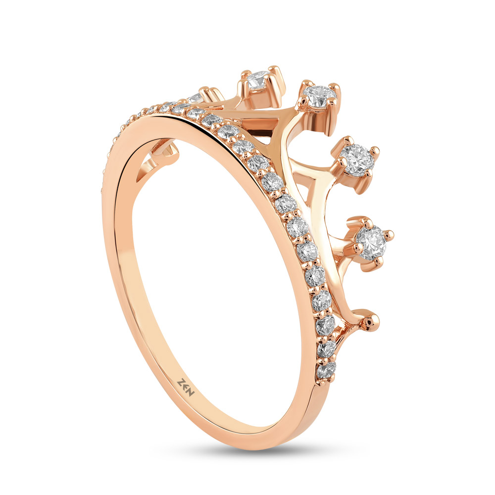 Stella Crown Diamond Ring in 18K Rose Gold (0.26 ct. tw.)