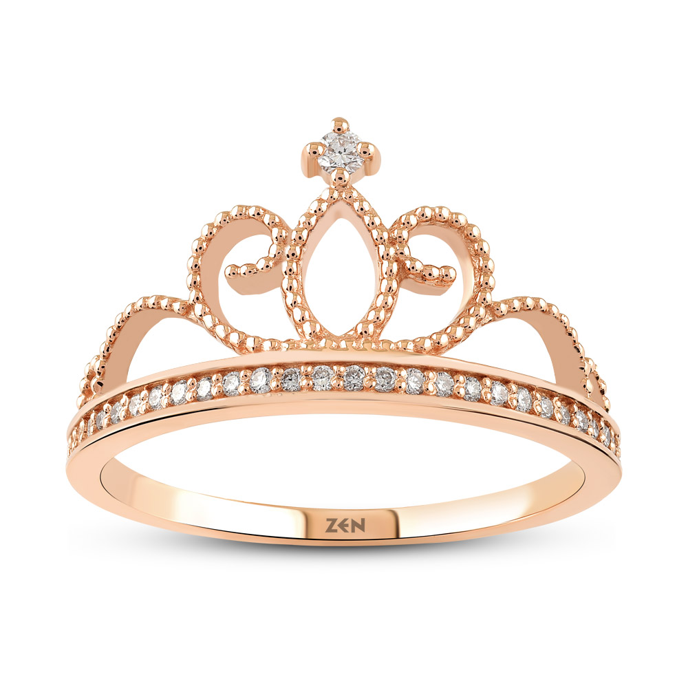 0.11 ct Crown Diamond Ring