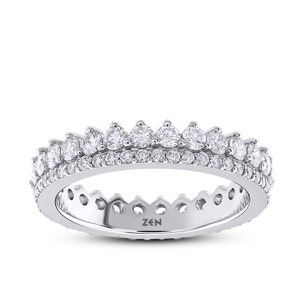 Flush Set Diamond Eternity Wedding Band in Platinum - Filigree Jewelers