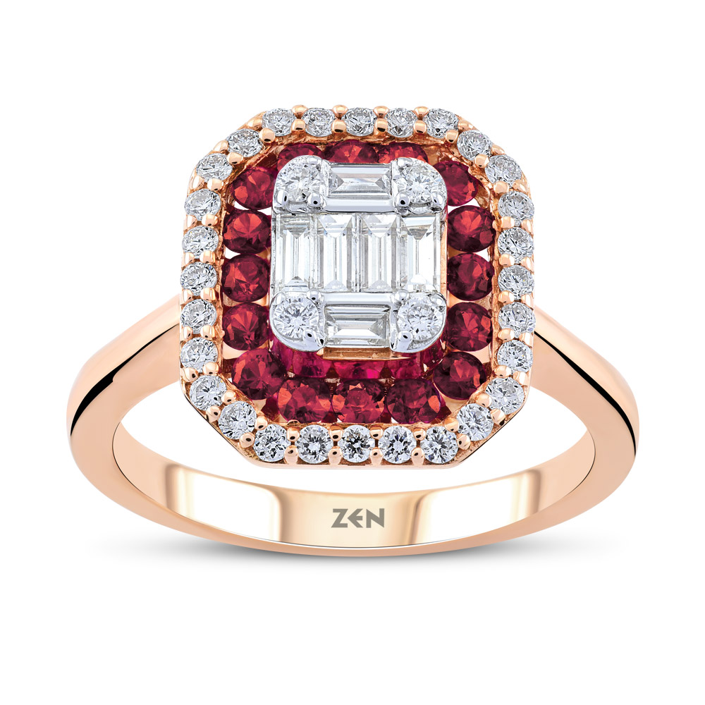 0.89 ct Ruby Diamond Ring