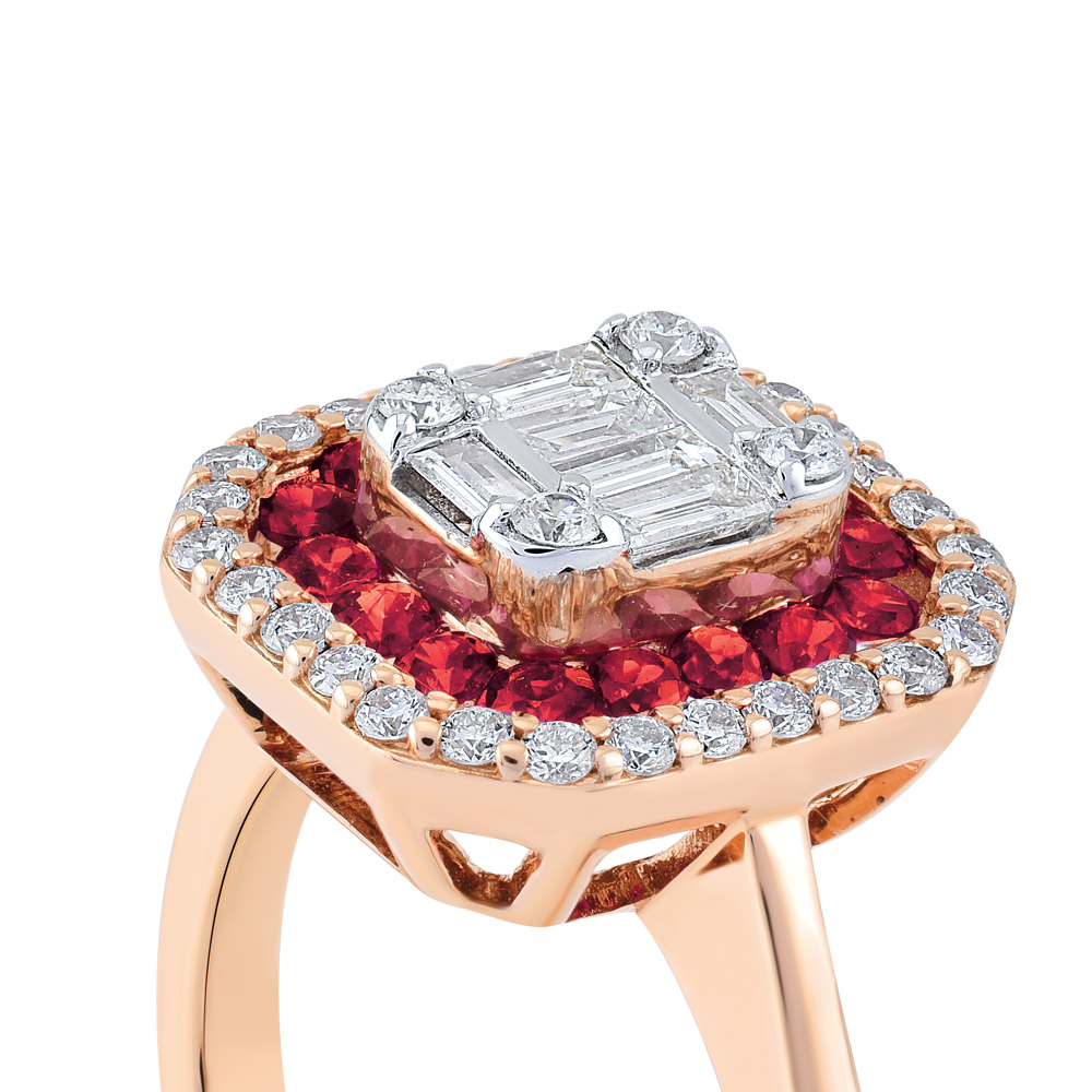 0.89 ct Ruby Diamond Ring