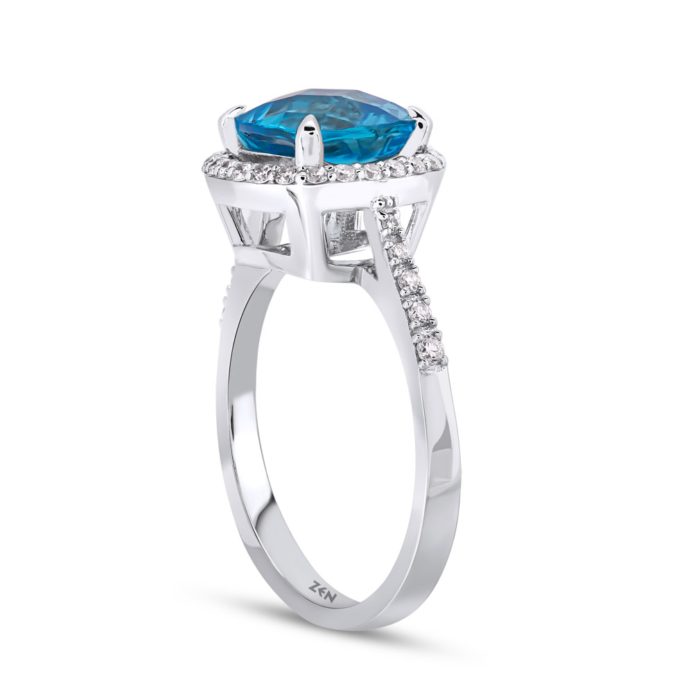 2.36 ct Diamond Blue Topaz Ring