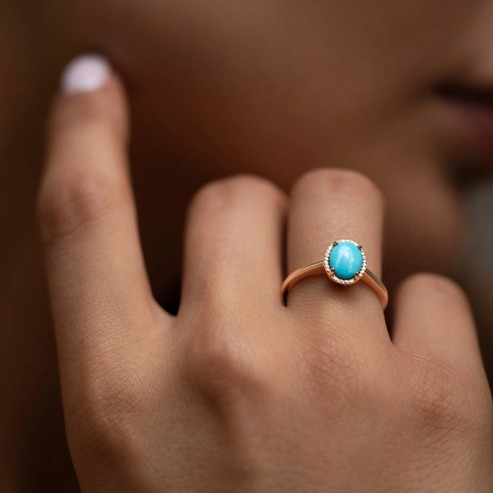 3.98 ct Turquoise Diamond Ring