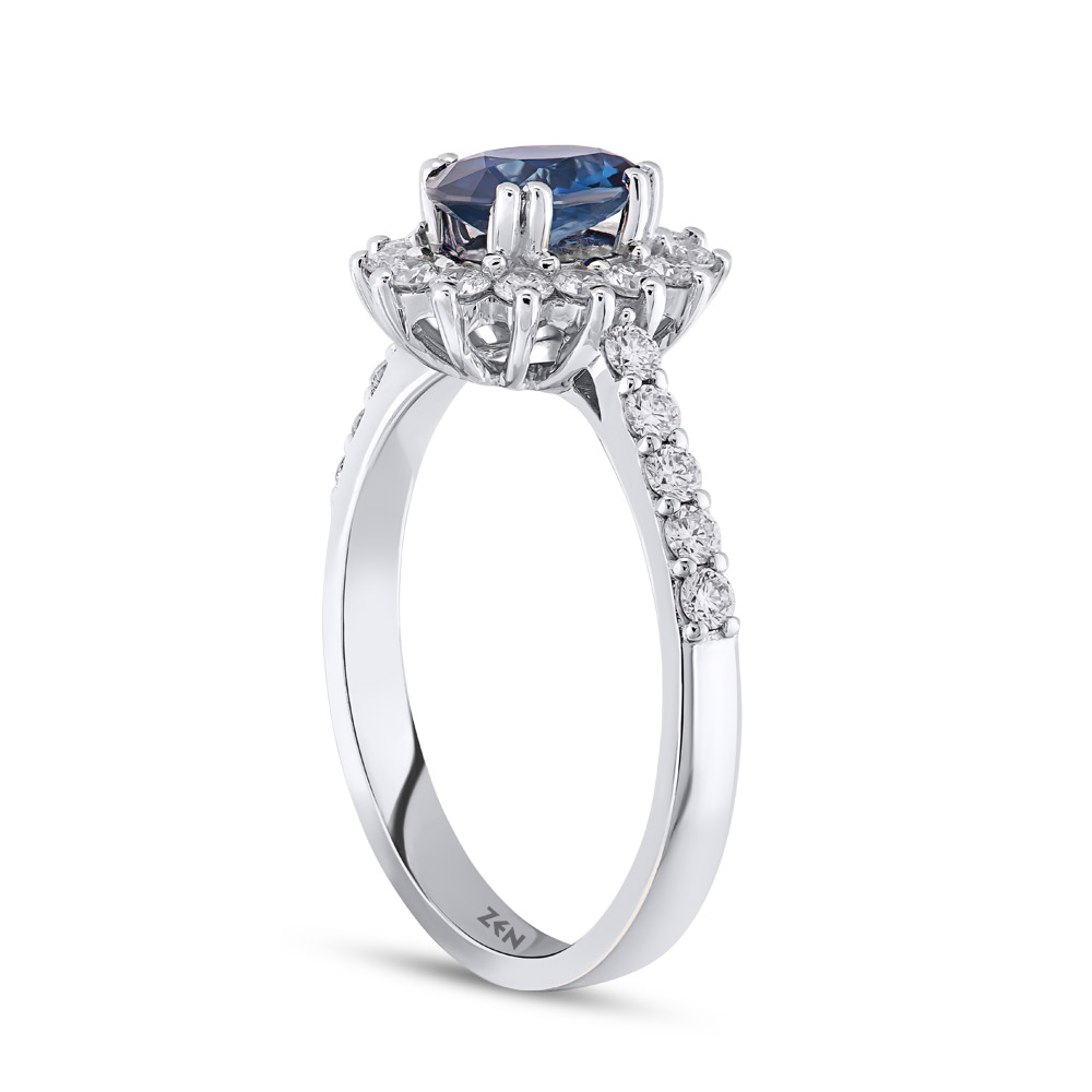 1.37 ct Diamond Sapphire Ring