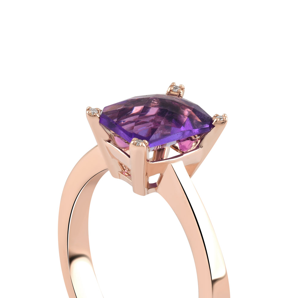 1.11 ct Amethyst Diamond Ring