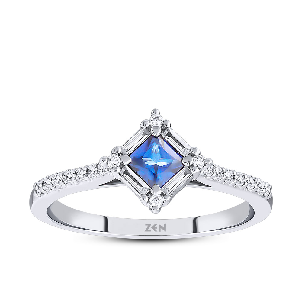 0.52 ct Sapphire Diamond Ring