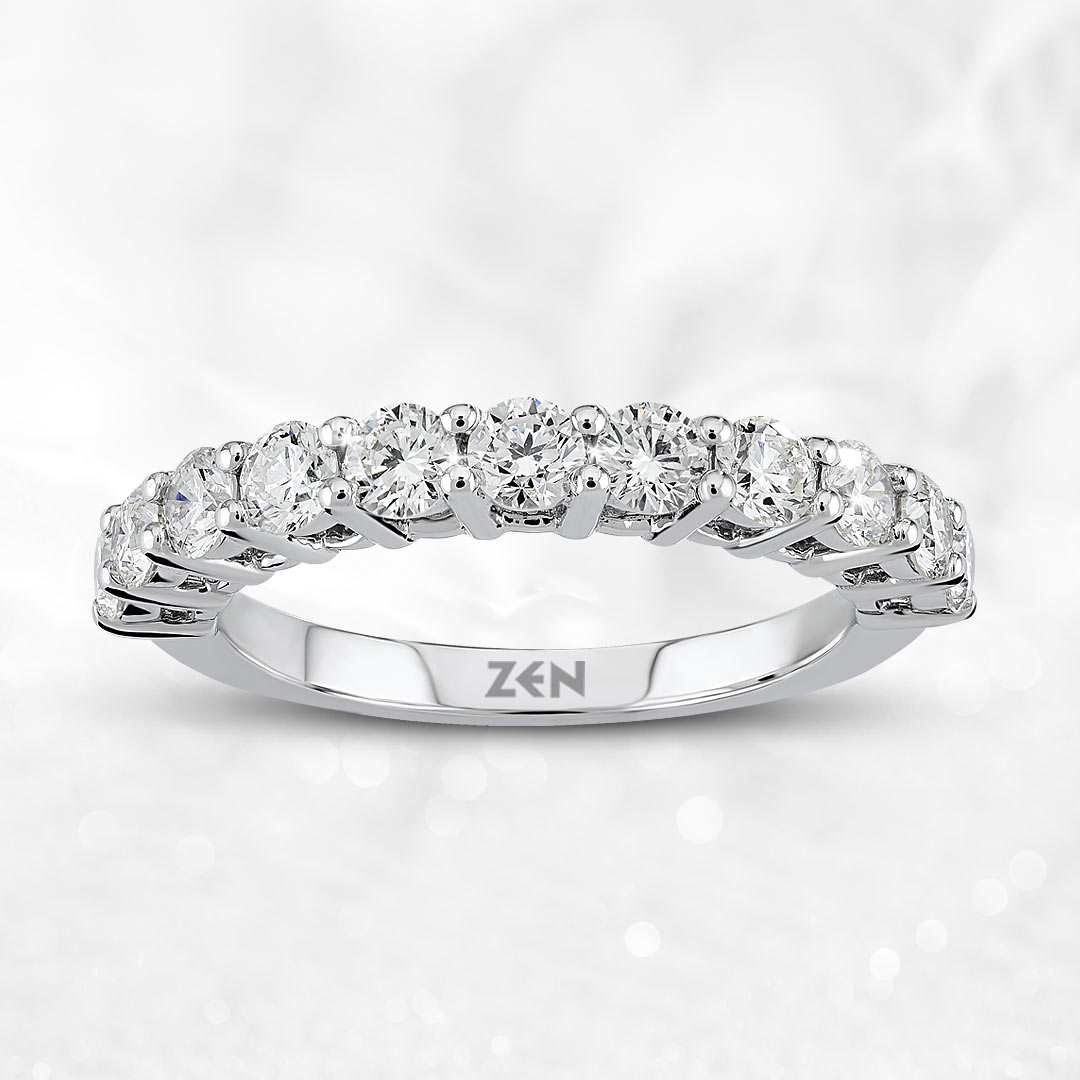 Half Eternity Titanium Engagement Ring | Titanium Rings