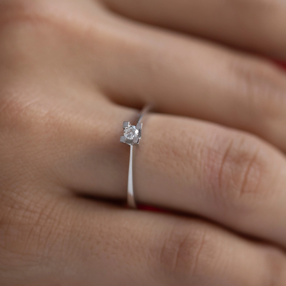 0.11 ct Solitaire Diamond Engagement Ring