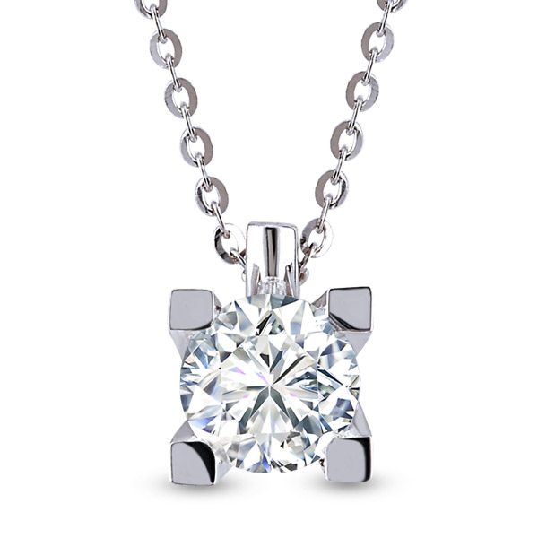 De Beers Forevermark Diamond Classic Solitaire Pendant Necklace in 18K  White Gold, 0.50 ct. t.w.