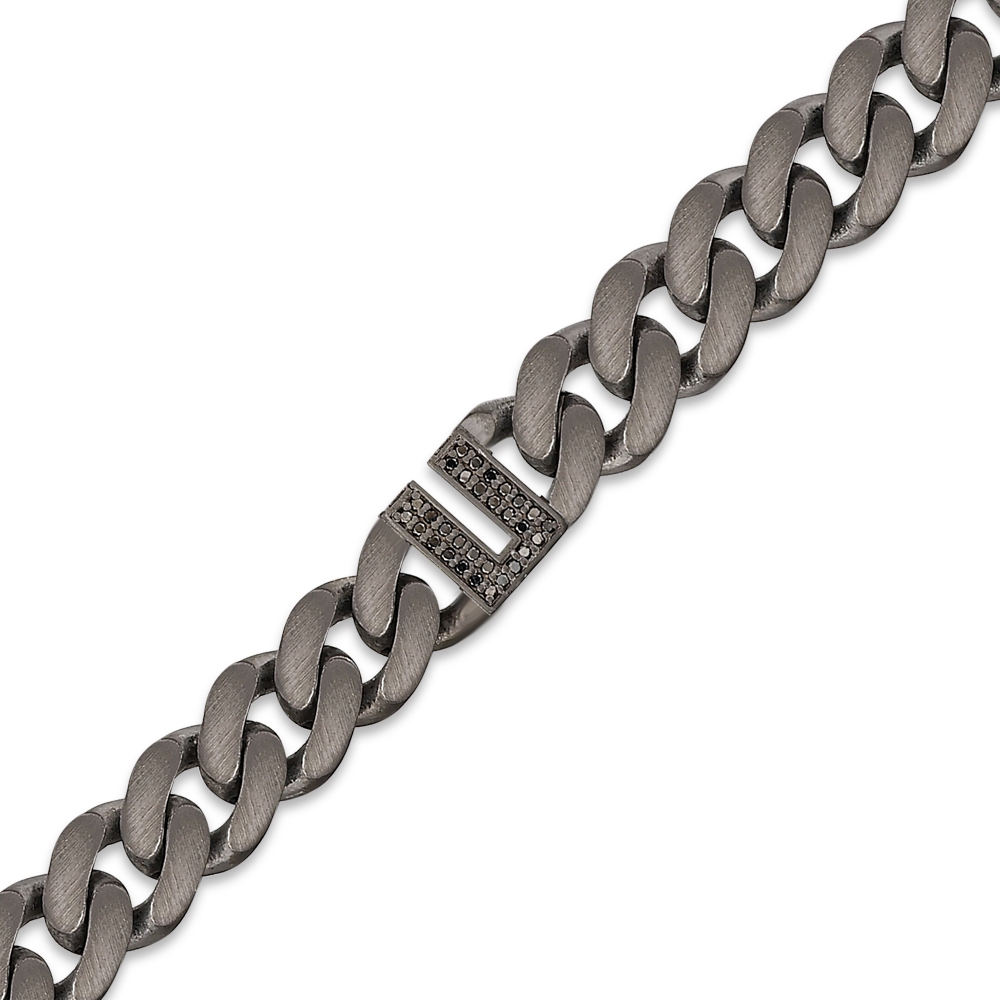Letter U Silver Diamond Bracelet