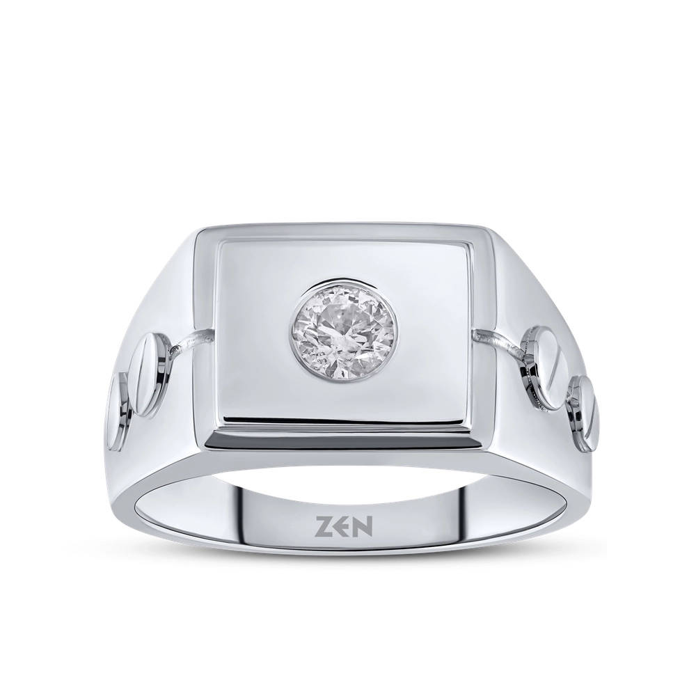 0.30 ct Diamond Silver Men Ring - 3001105018 / ZEN Diamond - US