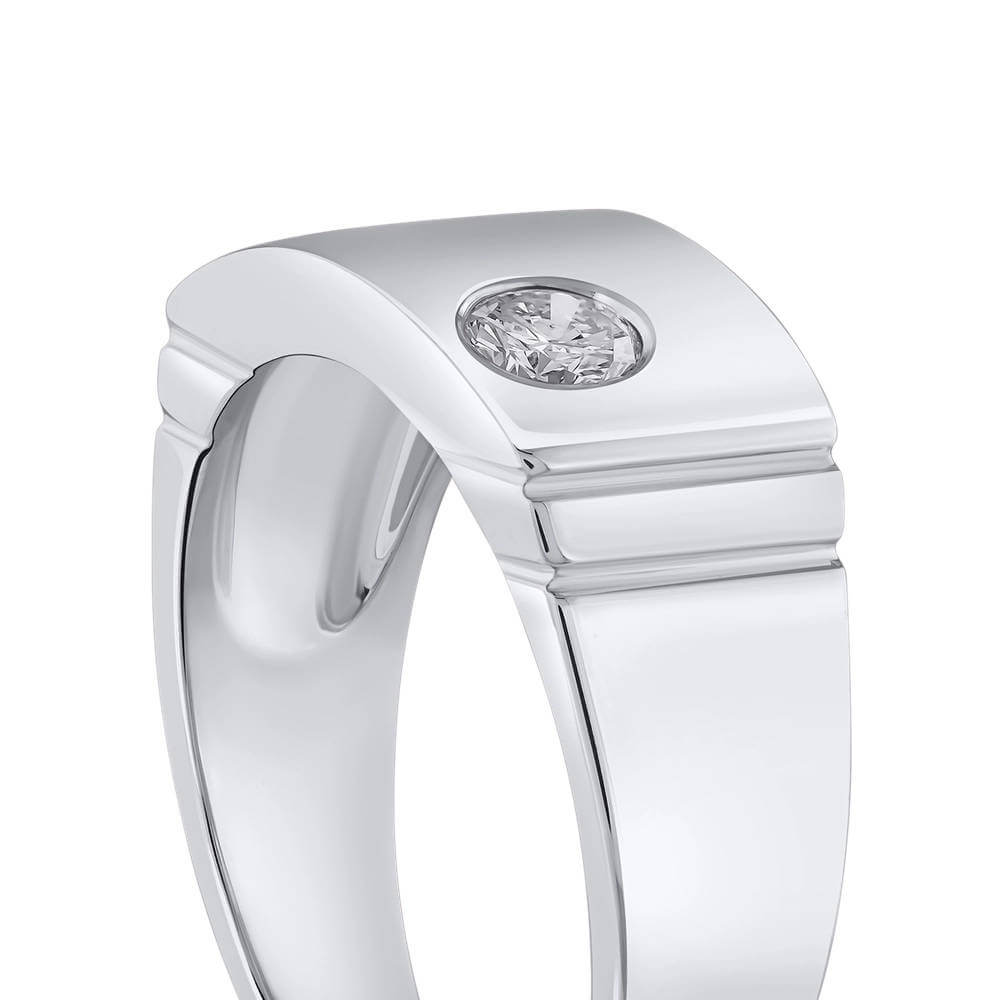 Silver Ring For Men's | White Zarkan Solitaire Design Ring | Silveradda
