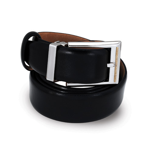 0.17 ct Diamond Leather Belt-Black