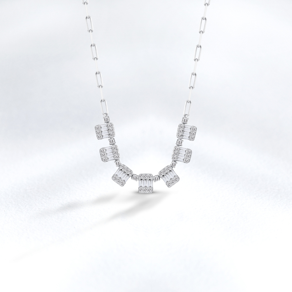 Baguette Diamond Necklace