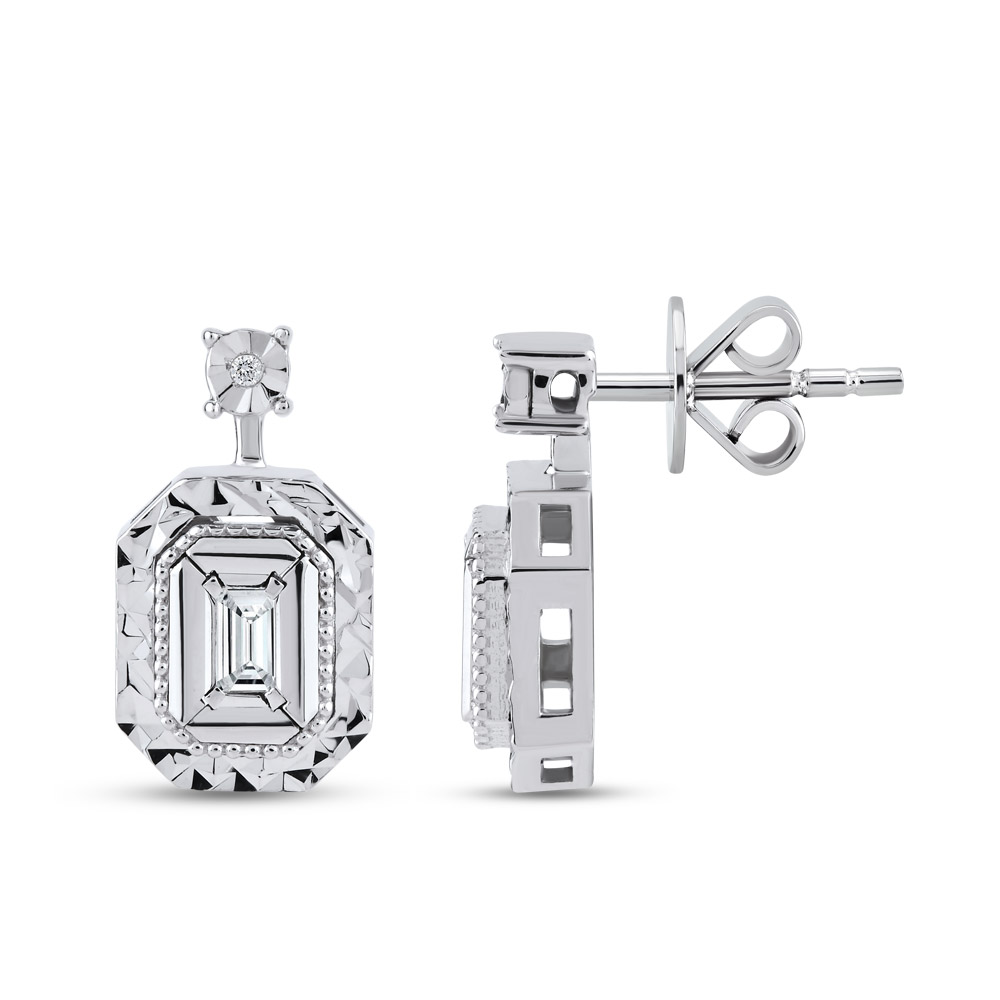 Baguette Diamond Stud Earring