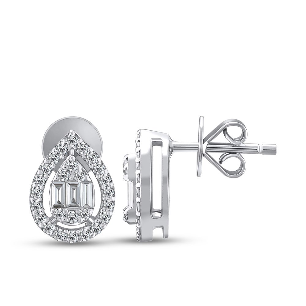 Baguette Diamond Stud Earring