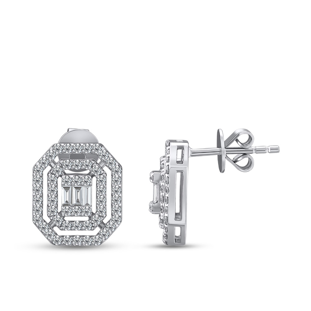 Baguette Diamond Stud Earring