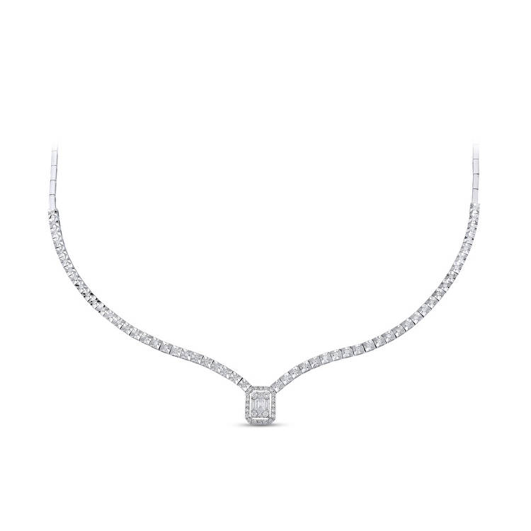 Baguette Diamond Necklace