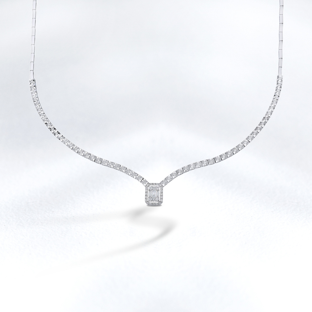 Baguette Diamond Necklace