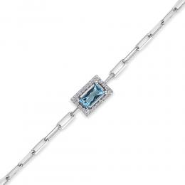 Blue Topas Diamond Bracelet
