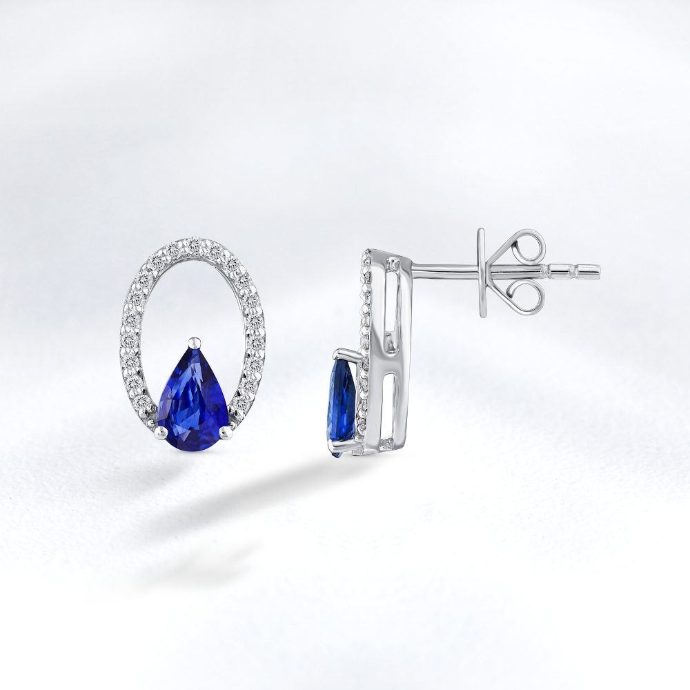 Sapphire Diamond Earring