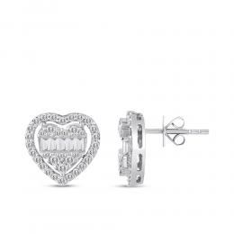 Heart Diamond Earstud