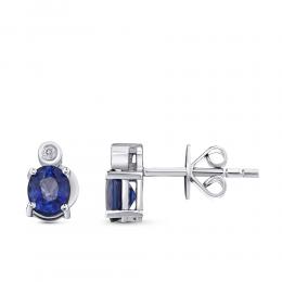 Sapphire Diamond Earstud