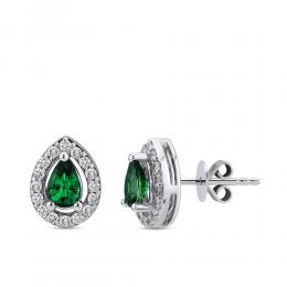 Emerald Diamond Earstud