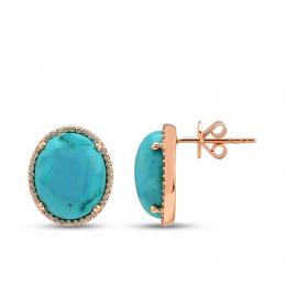 Turquoise Diamond Earstud