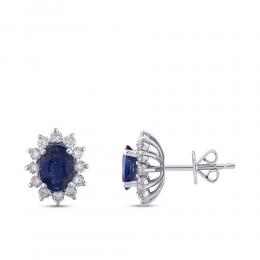 Sapphire Diamond Earstud
