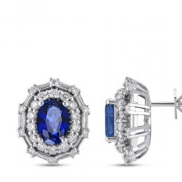 Sapphire Diamond Earstud