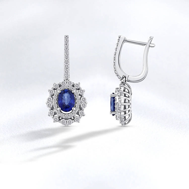 Sapphire Diamond Earring