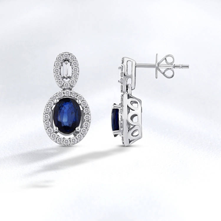 Sapphire Diamond Earring