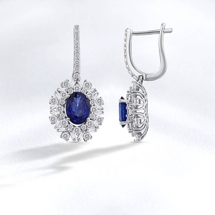 Sapphire Diamond Earring