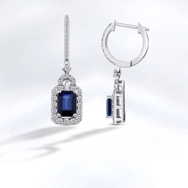 Sapphire Diamond Earring