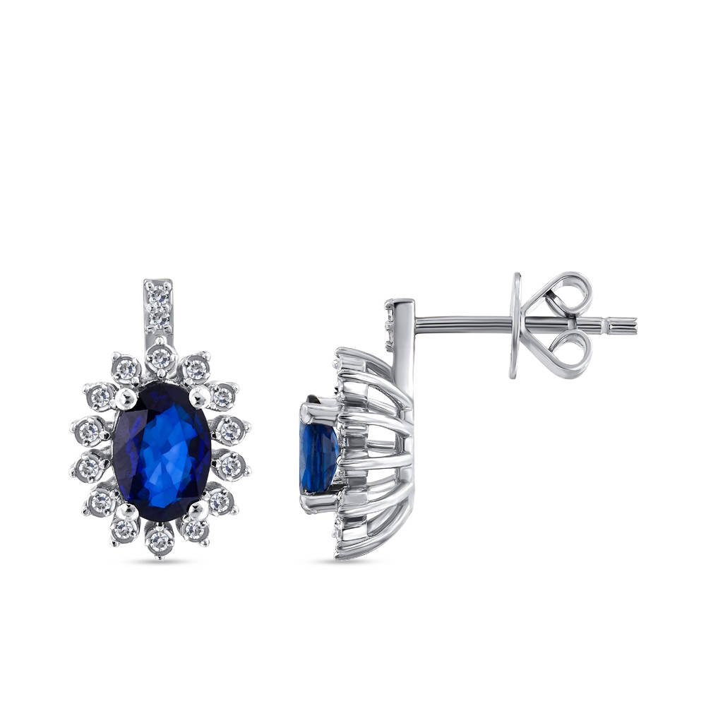 Sapphire Diamond Earstud
