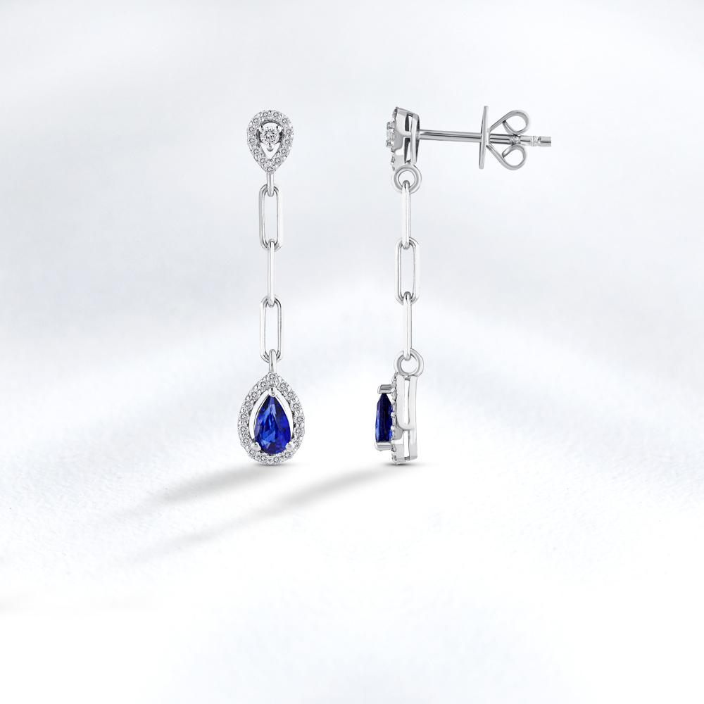 Sapphire Diamond Earring