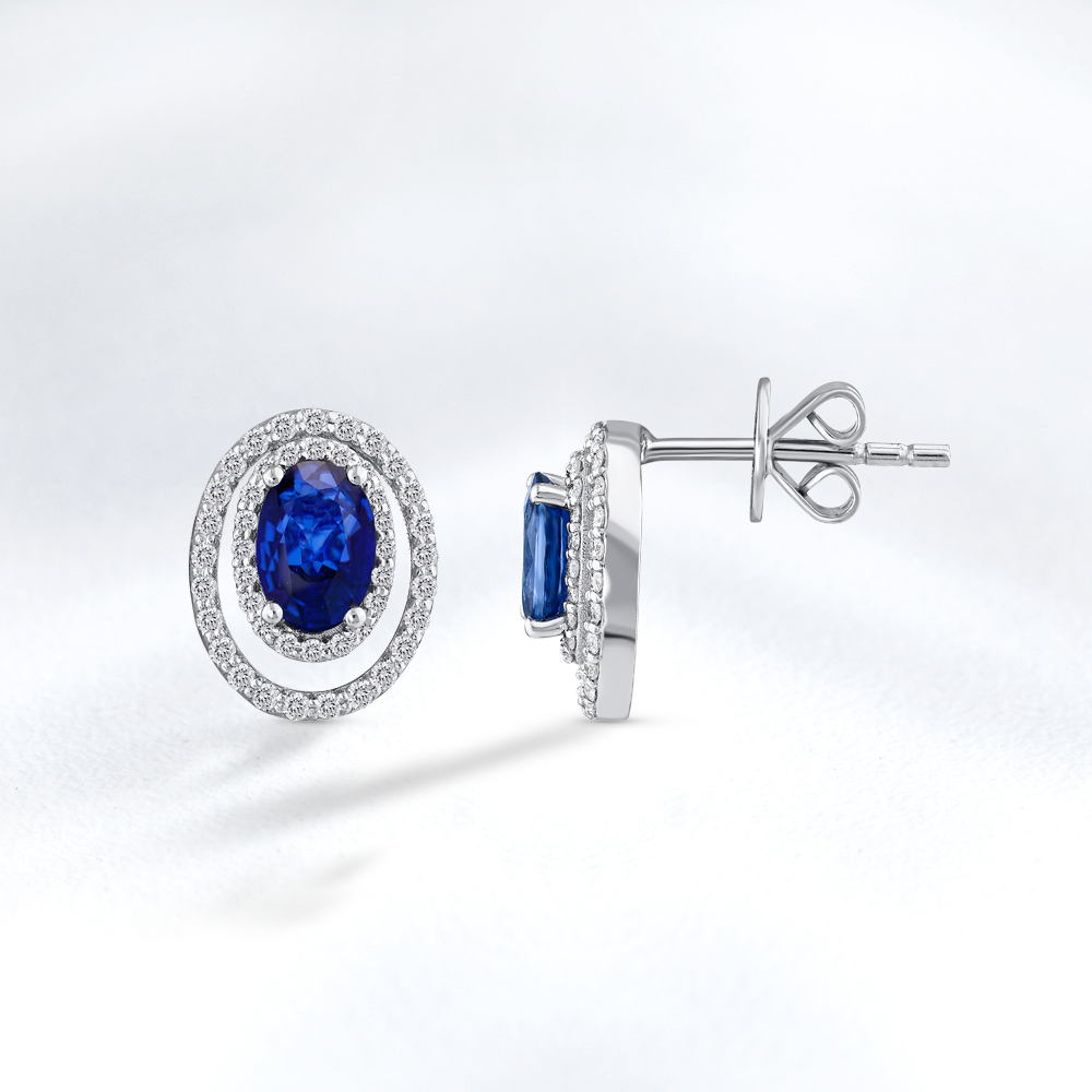 Sapphire Diamond Earring