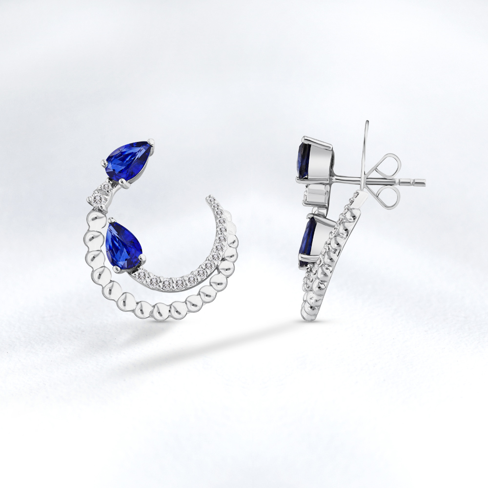 Sapphire Diamond Earring