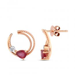 Ruby Diamond Earrings