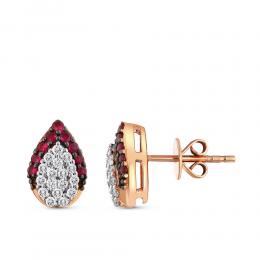 Ruby Diamond Earrings