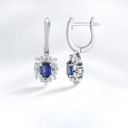 Sapphire Diamond Earring